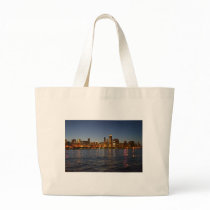 Chicago Skyline At Night Canvas Bags