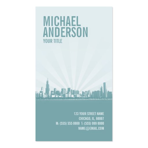 Chicago Skyline business card (front side)