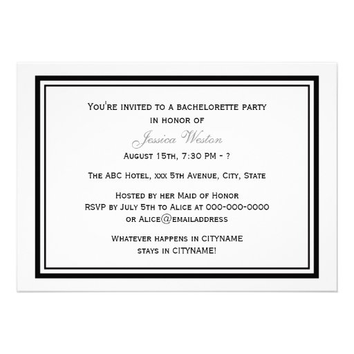 Chicago Skyline Etched Framed #2 H Bachelorette Personalized Invite
