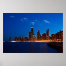 Chicago Skyline from North Avenue Beach Poster