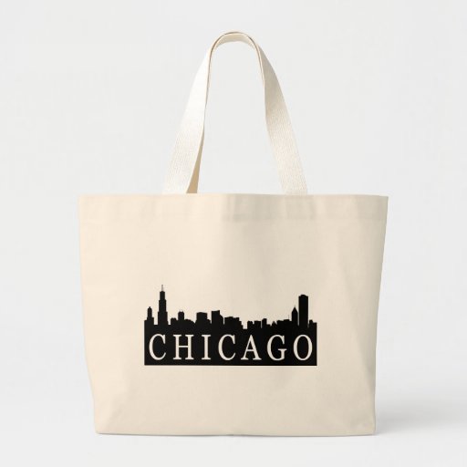 Chicago Skyline Large Tote Bag Zazzle