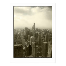 Chicago Skyline Mono Postcard