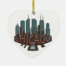 Chicago Skyline newwave chocolate Ornament