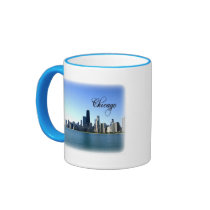 Chicago Skyline Photo Across from Lake Michigan Coffee Mugs