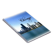Chicago Skyline Photo Across from Lake Michigan Notebooks