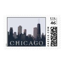 chicago skyline postage