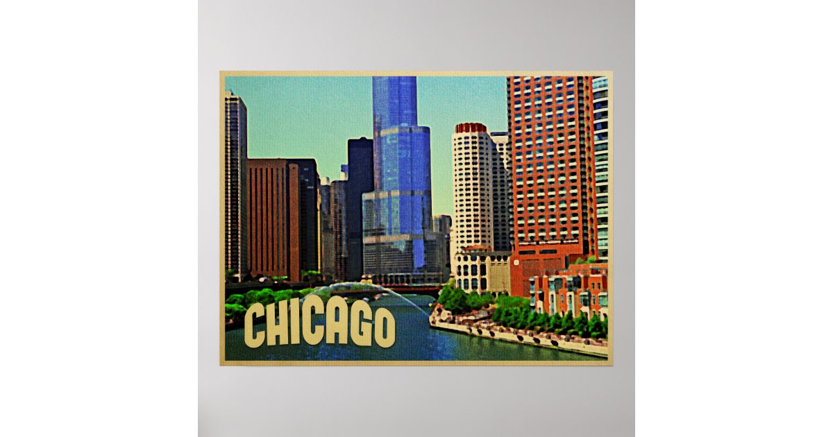 Chicago Skyline Poster Zazzle