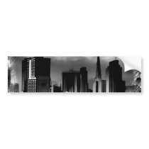 Chicago Skyline Sketch in Black and White Bumper Sticker