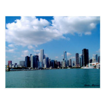 Chicago skyline view from Navy Pier Postcard