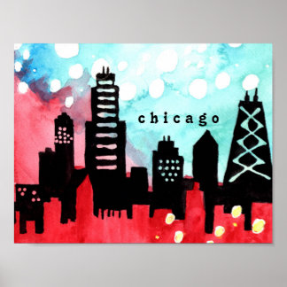 Chicago Skyline Posters | Zazzle