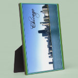 Chicago Skyline with Classic Green Border plaques