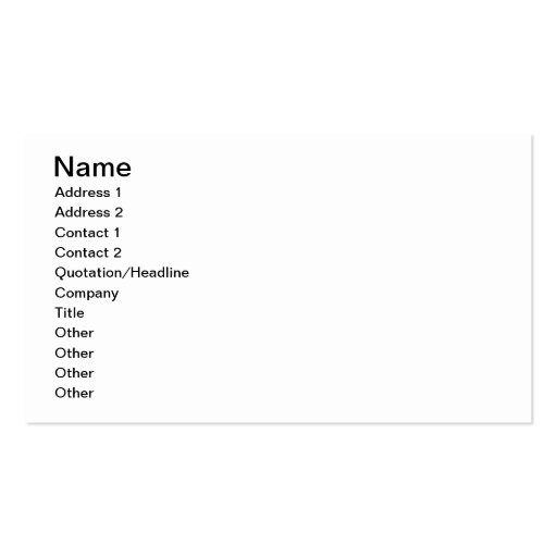 Chicago Text Design I Business Card II