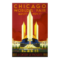 Chicago Vintage Travel Poster Ad Retro Prints