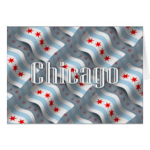 Chicago Waving Flag Greeting Cards