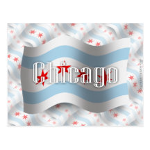 Chicago Waving Flag Post Card
