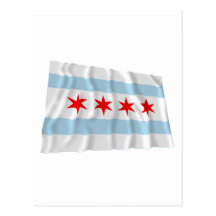 Chicago Waving Flag Post Card