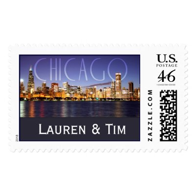 Chicago Wedding Postage Stamps