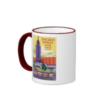 Chicago World's Fair Poster 1933 Mugs