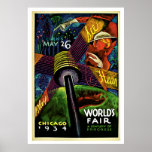 Chicago World's Fair Vintage 1934 Travel Print