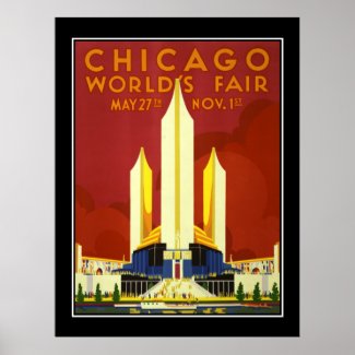 Chicago World's Fair Vintage Travel Poster