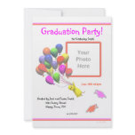 Chick and Balloons Kindergarten Photo Graduation Announcement