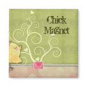 Chick and flower heart tree baby shower magnets
