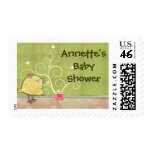 Chick and flower heart tree baby shower postage