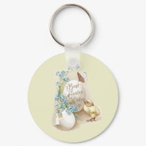 Chick, Butterfly & Eggs Vintage Easter keychains