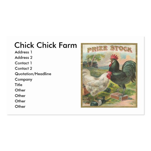 Chick Chick Farm Business Card Template (front side)