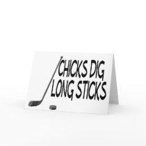 Chick Dig Long Sticks (Hockey) cards by CelebrationZazzle Chick Dig Long Sticks (Hockey) cards