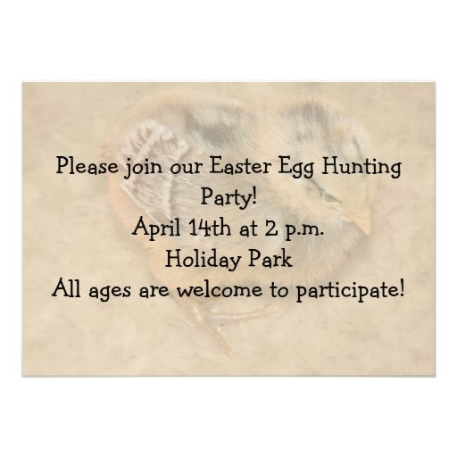 Chick - Fluffy Baby Chicken Easter Custom Invites