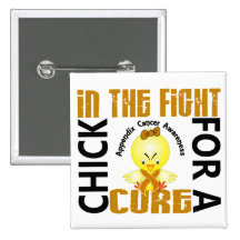 Chick In The Fight Appendix Cancer Button