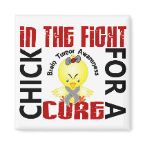Chick In The Fight Brain Tumor magnets by awarenesschicks Chick In The Fight Brain Tumor magnets