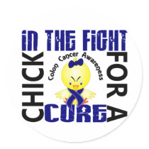 Chick In The Fight Colon Cancer stickers