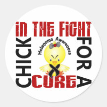 Chick In The Fight Melanoma Sticker