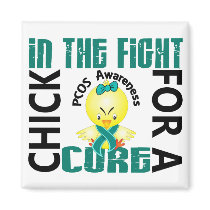 Chick In The Fight PCOS magnets by awarenesschicks Chick In The Fight PCOS magnets