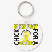 Chick In The Fight Sarcoma keychains by awarenesschicks Chick In The Fight Sarcoma keychains