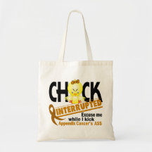 Chick Interrupted 2 Appendix Cancer Canvas Bag