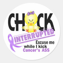 Chick Interrupted 2 Cancer Round Sticker