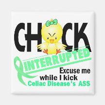 Chick Interrupted 2 Celiac Disease Refrigerator Magnets