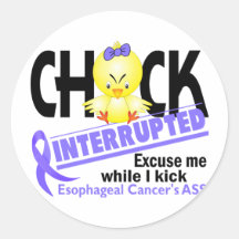 Chick Interrupted 2 Esophageal Cancer Round Stickers