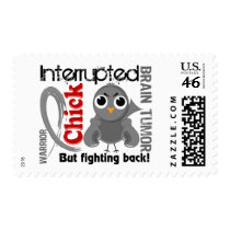 Chick Interrupted 3 Brain Tumor Postage Stamps
