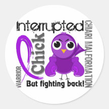 Chick Interrupted 3 Chiari Malformation Round Sticker