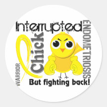 Chick Interrupted 3 Endometriosis Round Stickers