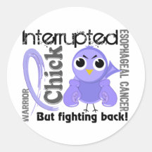 Chick Interrupted 3 Esophageal Cancer Round Stickers