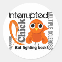 Chick Interrupted 3 Multiple Sclerosis MS Stickers