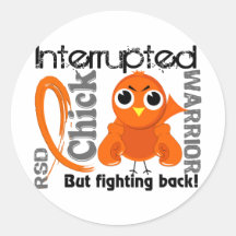 Chick Interrupted 3 RSD Reflex Sympathetic Dystrop Round Stickers