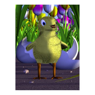 Chick is Born Among Tulips print