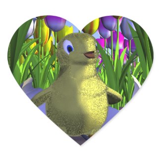Chick is Born Among Tulips sticker