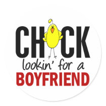 Chick Lookin’ For A Boyfriend stickers by chicktees Chick Lookin’ For A Boyfriend stickers